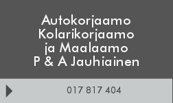 Autokorjaamo Kolarikorjaamo ja Maalaamo P & A Jauhiainen logo